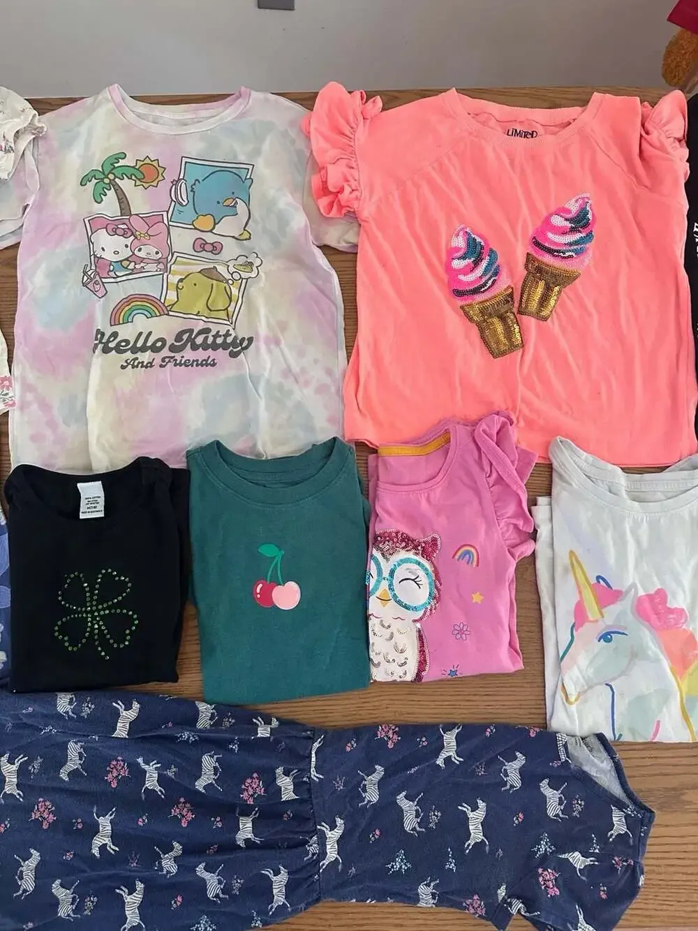 Girls Assorted Graphic T-Shirts and Tops Bundle Size 10